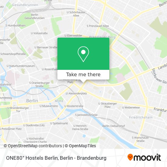ONE80° Hostels Berlin map