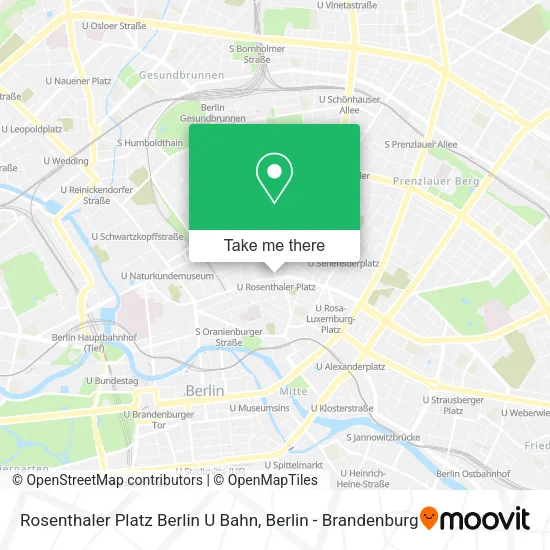 Карта Rosenthaler Platz Berlin U Bahn
