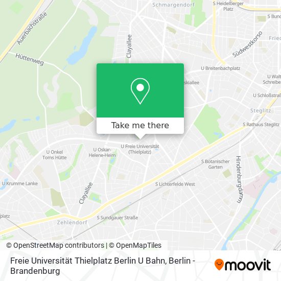 Freie Universität Thielplatz Berlin U Bahn map