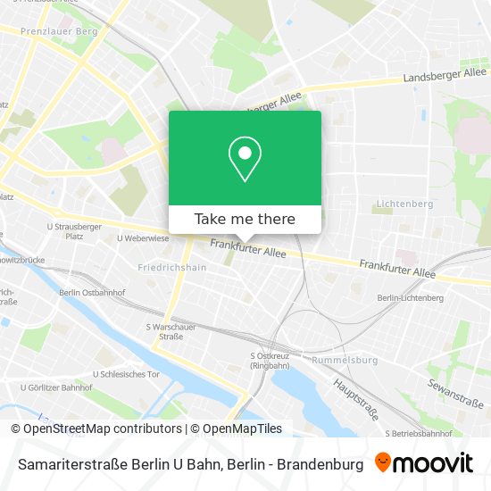 Карта Samariterstraße Berlin U Bahn