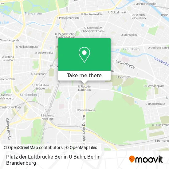 Карта Platz der Luftbrücke Berlin U Bahn