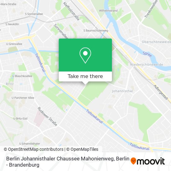 Berlin Johannisthaler Chaussee Mahonienweg map