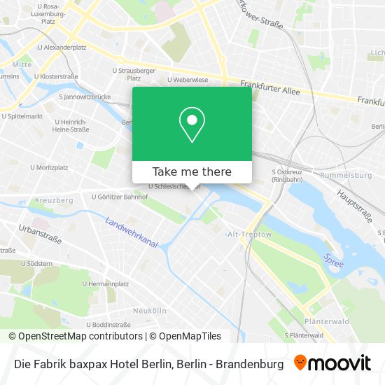 Карта Die Fabrik baxpax Hotel Berlin