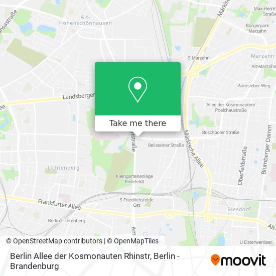 Berlin Allee der Kosmonauten Rhinstr map