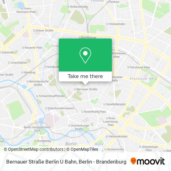 Карта Bernauer Straße Berlin U Bahn