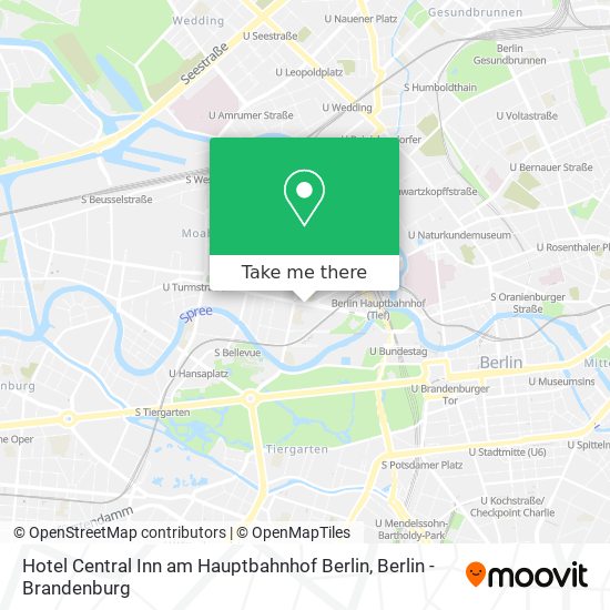 Карта Hotel Central Inn am Hauptbahnhof Berlin