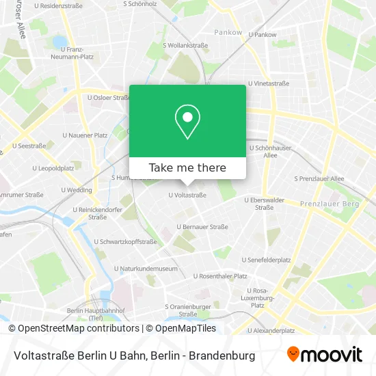 Карта Voltastraße Berlin U Bahn