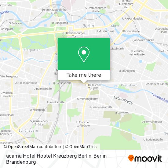 Карта acama Hotel Hostel Kreuzberg Berlin