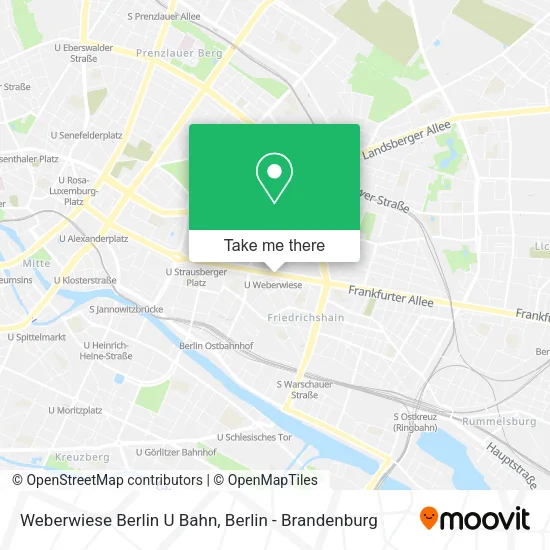 Карта Weberwiese Berlin U Bahn