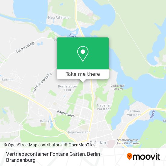 Vertriebscontainer Fontane Gärten map