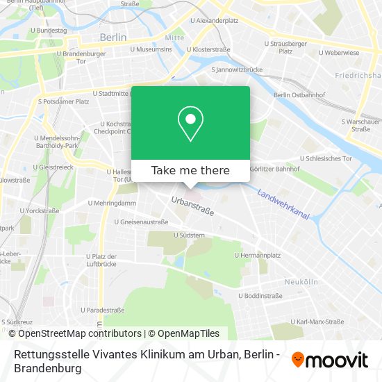 Карта Rettungsstelle Vivantes Klinikum am Urban