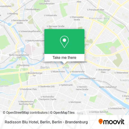 Карта Radisson Blu Hotel, Berlin