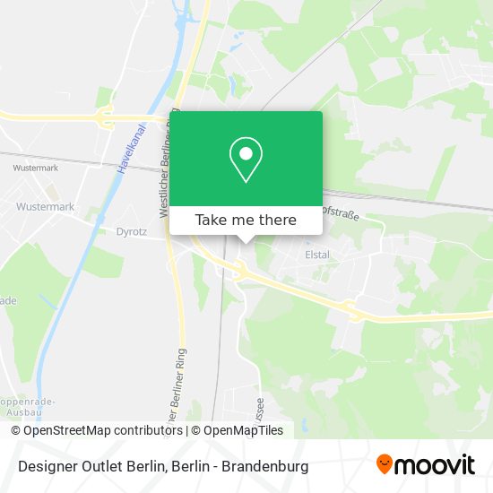 How to get to Outlet Berlin in Elstal by Bus or Train?