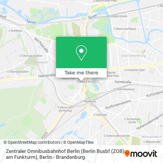 Карта Zentraler Omnibusbahnhof Berlin (Berlin Busbf (ZOB) am Funkturm)