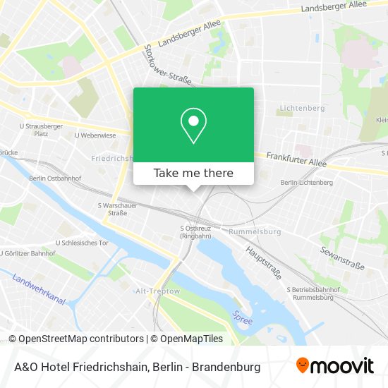 Карта A&O Hotel Friedrichshain