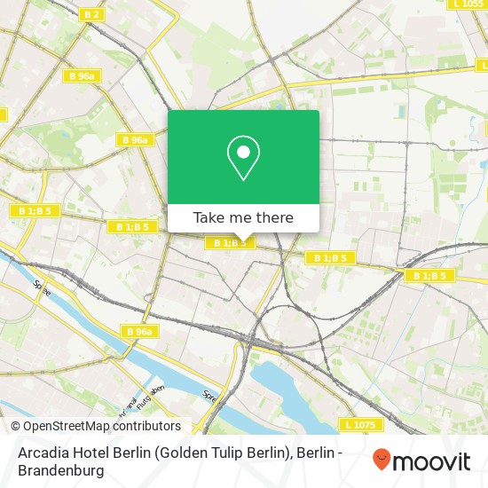 Arcadia Hotel Berlin (Golden Tulip Berlin) map