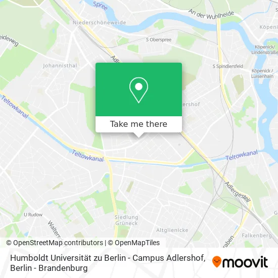 Карта Humboldt Universität zu Berlin - Campus Adlershof