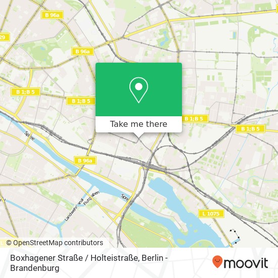 Карта Boxhagener Straße / Holteistraße