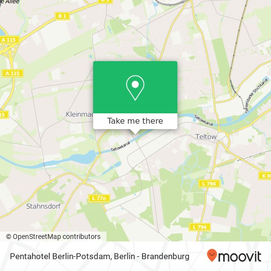 Pentahotel Berlin-Potsdam map