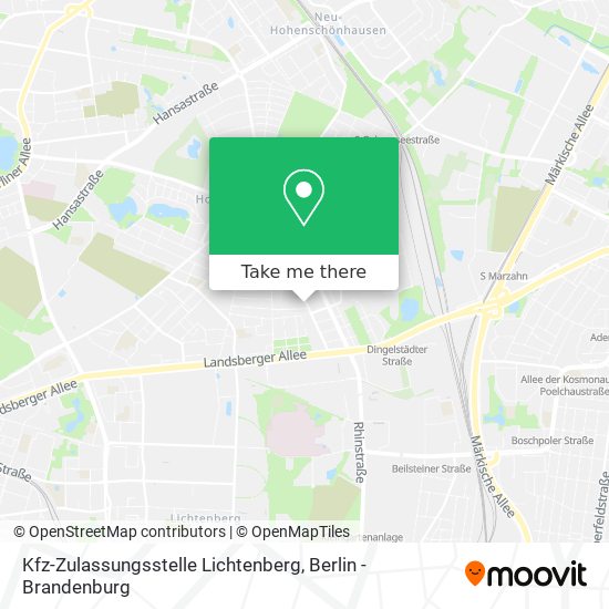 Карта Kfz-Zulassungsstelle Lichtenberg