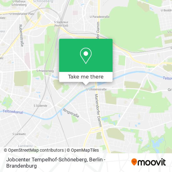 Карта Jobcenter Tempelhof-Schöneberg