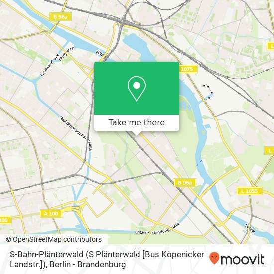 S-Bahn-Plänterwald (S Plänterwald [Bus Köpenicker Landstr.]) map