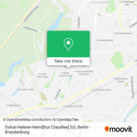 Карта Oskar-Helene-Heim[Bus Clayallee] (U)