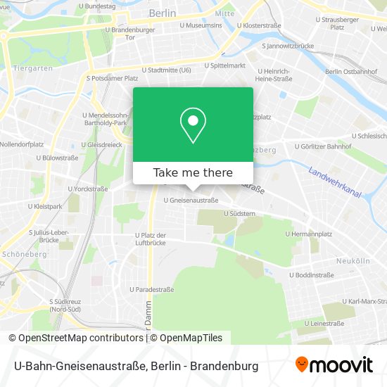 U-Bahn-Gneisenaustraße map