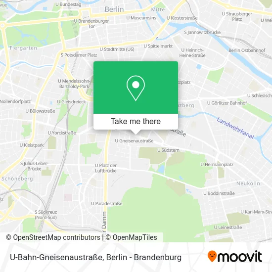 Карта U-Bahn-Gneisenaustraße