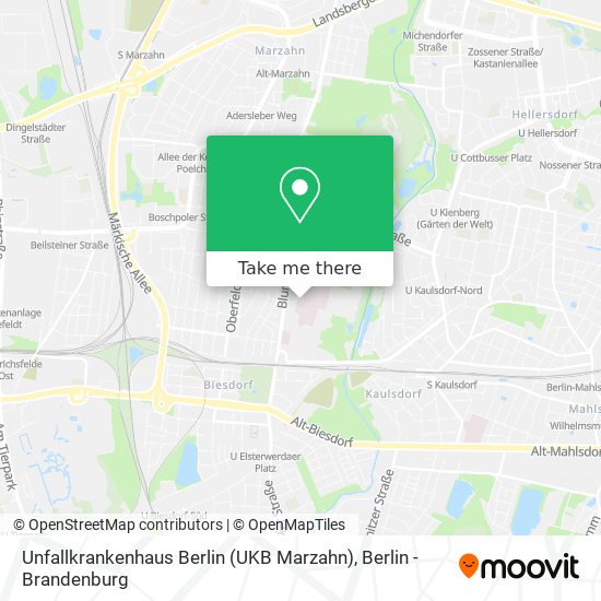 Карта Unfallkrankenhaus Berlin (UKB Marzahn)