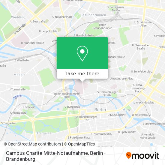 Карта Campus Charite Mitte-Notaufnahme