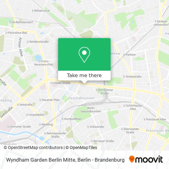 Карта Wyndham Garden Berlin Mitte
