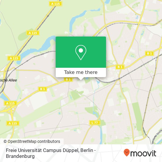 Freie Universität Campus Düppel map