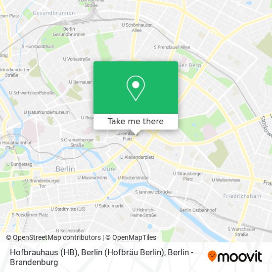Карта Hofbrauhaus (HB), Berlin (Hofbräu Berlin)