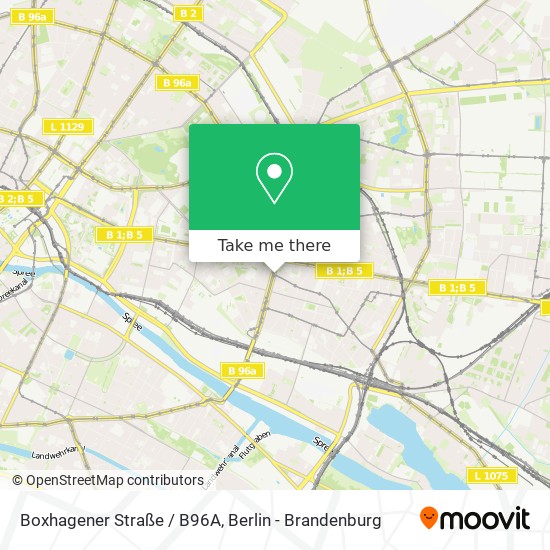 Boxhagener Straße / B96A map