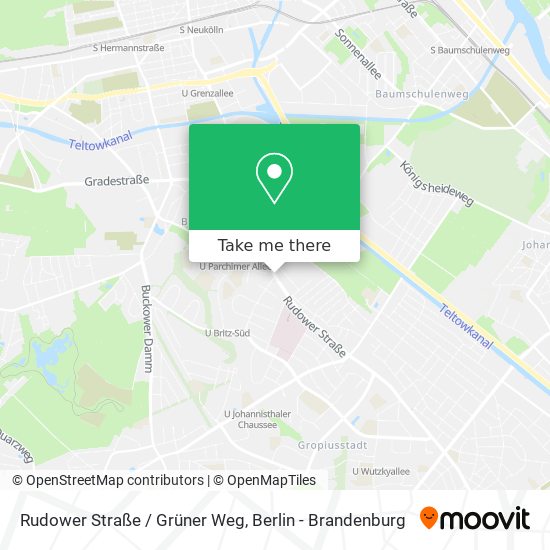 Карта Rudower Straße / Grüner Weg