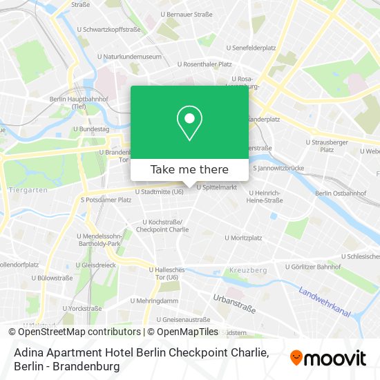 Adina Apartment Hotel Berlin Checkpoint Charlie map