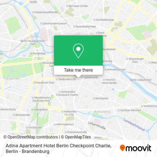 Карта Adina Apartment Hotel Berlin Checkpoint Charlie