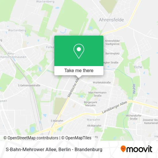 Карта S-Bahn-Mehrower Allee