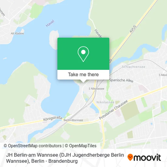 Карта JH Berlin-am Wannsee (DJH Jugendherberge Berlin Wannsee)