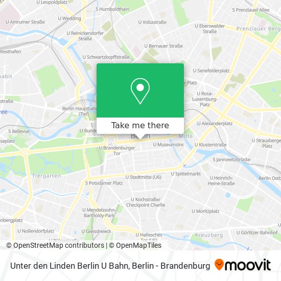 Карта Unter den Linden Berlin U Bahn
