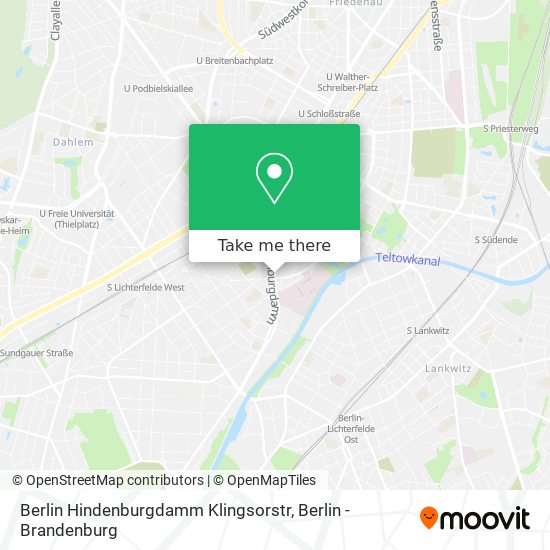 Карта Berlin Hindenburgdamm Klingsorstr