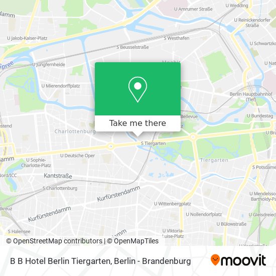 B B Hotel Berlin Tiergarten map