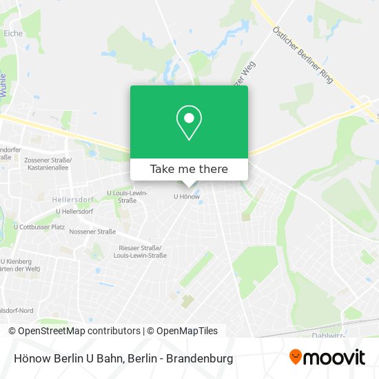 Hönow Berlin U Bahn map