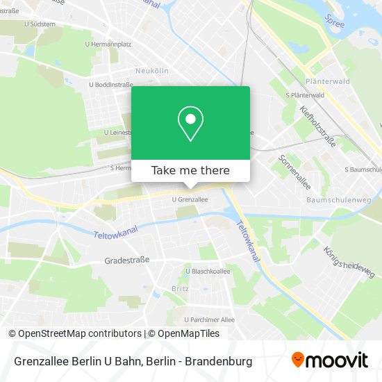Карта Grenzallee Berlin U Bahn