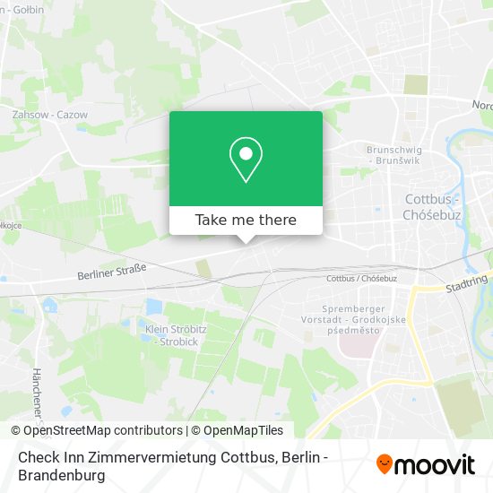 Карта Check Inn Zimmervermietung Cottbus