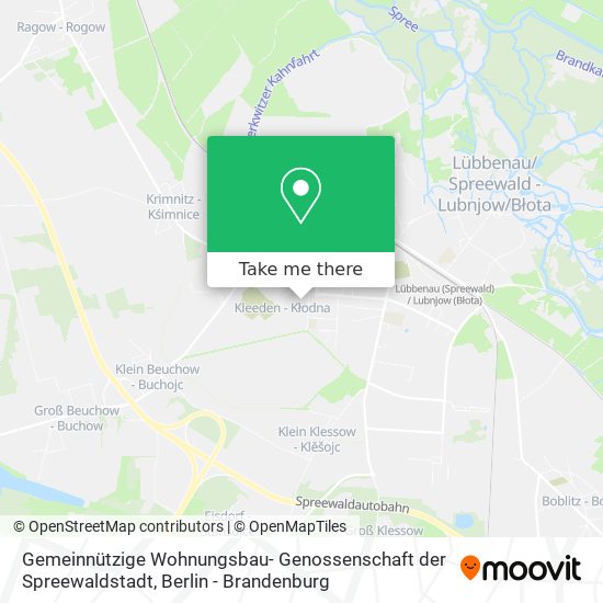 Gemeinnützige Wohnungsbau- Genossenschaft der Spreewaldstadt map