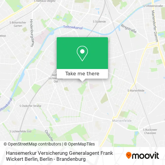Карта Hansemerkur Versicherung Generalagent Frank Wickert Berlin