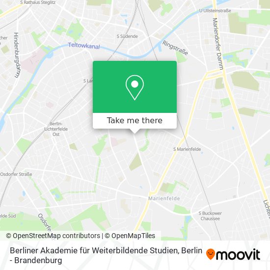 Карта Berliner Akademie für Weiterbildende Studien