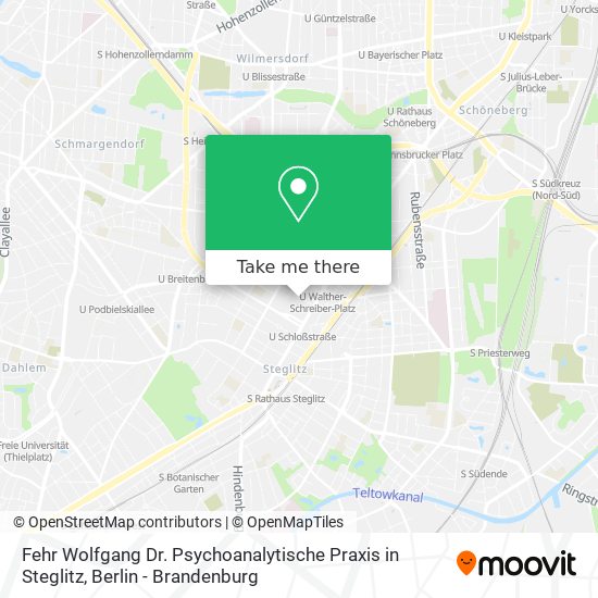 Fehr Wolfgang Dr. Psychoanalytische Praxis in Steglitz map